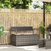 vidaXL Garden Storage Bench with Cushion Grey Poly Rattan