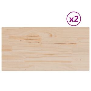 vidaXL Table Tops 2 pcs 80x40x1.7 cm Rectangular Solid Wood Pine
