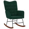 vidaXL Rocking Chair with Stool Dark Green Velvet