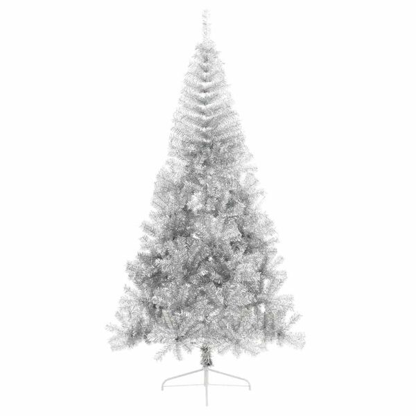 vidaXL Artificial Pre-lit Christmas Tree Silver 240 cm PET