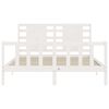 vidaXL Bed Frame without Mattress White King Size Solid Wood Pine