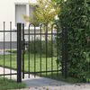vidaXL Fence Gate Boxtel Single Door with Arched Top Steel 1x1 m Black
