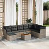 vidaXL 9 Piece Garden Sofa Set with Cushions Grey Poly Rattan