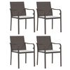 vidaXL 5 Piece Garden Dining Set with Cushions Poly Rattan and Steel