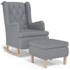 vidaXL Armchair with Rocking Legs and Stool Light Grey Fabric
