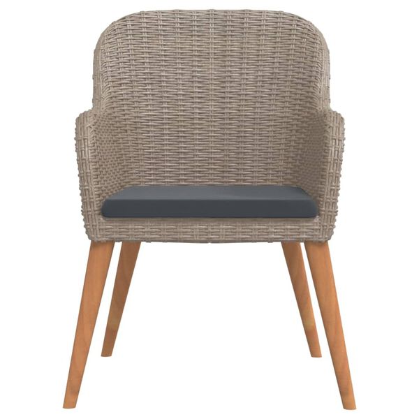 vidaXL 5 Piece Garden Dining Set with Cushions Brown