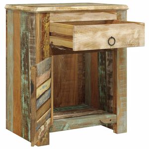 vidaXL End Table with 1 Drawer 1 Door Reclaimed Wood