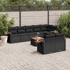 vidaXL 9 Piece Garden Sofa Set with Cushions Black Poly Rattan