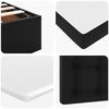 vidaXL Ottoman Bed with Mattress & LEDs Black Queen Faux Leather