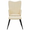 vidaXL Relaxing Chair with a Stool Cream Fabric