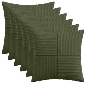 vidaXL Cushion Cover 6 pcs ALMELO Green 40 x 40 cm Corduroy
