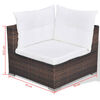 vidaXL 5 Piece Garden Lounge Set with Cushions Poly Rattan Brown