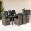 vidaXL 9 Piece Garden Bistro Set with Cushions Grey Poly Rattan