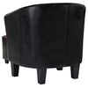 vidaXL Tub Chair with Footstool Black Faux Leather