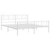 vidaXL Metal Bed Frame without Mattress with Footboard White 180x200cm