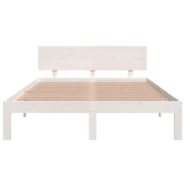 vidaXL Bed Frame without Mattress White 135x190cm Double