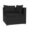 vidaXL 5 Piece Garden Lounge Set with Cushions Poly Rattan Black