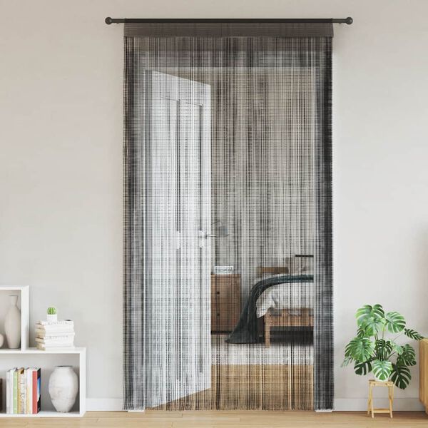 vidaXL String Curtains 2 pcs 100x250 cm Black