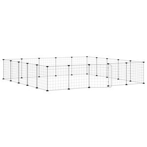 vidaXL 20-Panel Pet Cage with Door Black 35x35 cm Steel