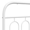vidaXL Metal Bed Frame without Mattress with Headboard White 135x190cm