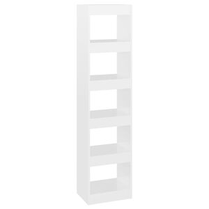 vidaXL Book Cabinet | High gloss white | Engineered wood | Tall | Book Cabinet