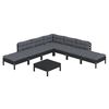 vidaXL 8 Piece Garden Lounge Set with Cushions Black Pinewood