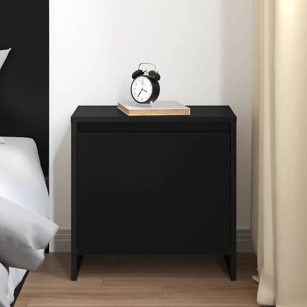 vidaXL Bedside Cabinet Black 45x34x44.5 cm Engineered Wood