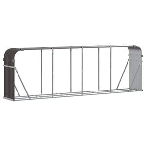 vidaXL Log Holder Brown 300x45x100 cm Galvanised Steel