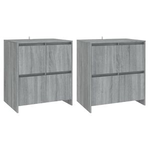 vidaXL Sideboards 2 pcs Grey Sonoma 70x41x75 cm Engineered Wood