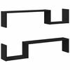 vidaXL Wall Shelf Wall-Mounted 2 pcs Black Oak 100 x 15 x 20 cm