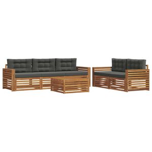 vidaXL Outdoor Sofa Set 6 pcs Natural and Anthracite