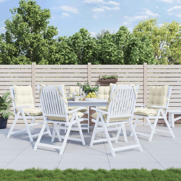 vidaXL Lowback Chair Cushions 6 pcs Cream Oxford Fabric