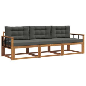 vidaXL Outdoor Sofa Set 3 pcs Natural and Anthracite