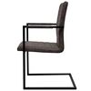 vidaXL Cantilever Dining Chairs 2 pcs Dark Brown Faux Leather