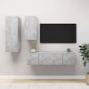 vidaXL 4 Piece TV Cabinet Set Concrete Grey Engineered Wood