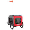 vidaXL Pet Bike Trailer Red and Grey Oxford Fabric&Iron