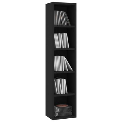 vidaXL CD Cabinet Black 21x16x93.5 cm Engineered Wood