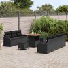 vidaXL Garden Sofa Set with Cushion with Storage 10 pcs Black