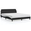 vidaXL Bed Frame "Dover" Black and White 152x203 cm Queen Faux Leather