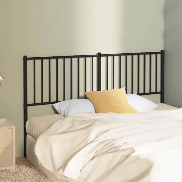 vidaXL Metal Replace Headboard Black 150 cm