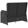 vidaXL Garden Bench with Cushion Black Poly rattan
