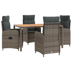 vidaXL Outdoor Dining Set 5 pcs Light Grey and Dark Grey