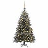 vidaXL Artificial Christmas Tree LED&Ball Set&Flocked Snow 210cm PVC&PE