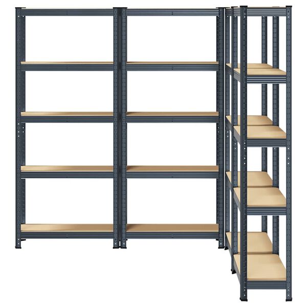 vidaXL 5-Layer Storage Shelves 4 pcs Anthracite Steel&Engineered Wood