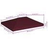 vidaXL Gazebo Top Cover 310 g/m² 3x4 m Bordeaux