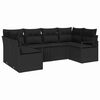 vidaXL Garden Sofa Set 6 pcs Black Poly Rattan