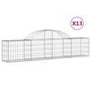 vidaXL Arched Gabion Baskets 13 pcs 200x30x40/60 cm Galvanised Iron