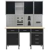 vidaXL Workbench with Four Wall Panels and Two Cabinets