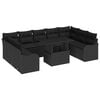 vidaXL Garden Sofa Set 10 pcs 9-Seater Black Poly Rattan