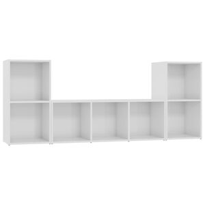 vidaXL 3 Piece TV Cabinet Set High Gloss White Engineered Wood